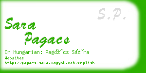 sara pagacs business card